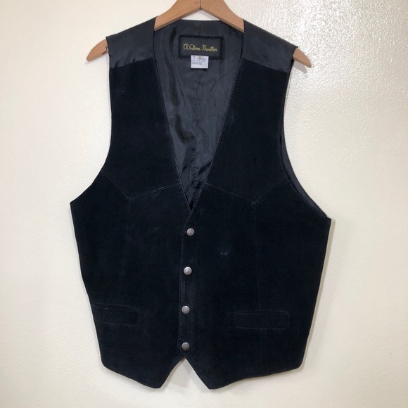 Western Frontier Other - Western Frontier Suede Snap Front Leather Vest